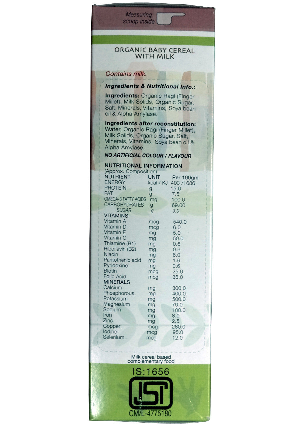 Organic 1st bites - Ragi, Pristine (300gm)