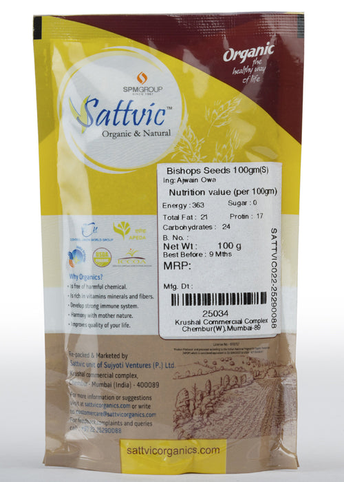 Organic Ajwain (Bishop's Weed), Sudh Sattvic (100gm)
