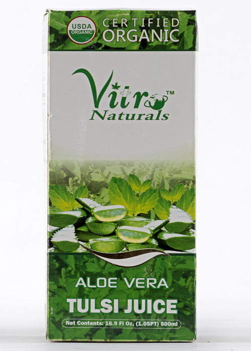Organic Aloe Tulsi Juice, Vitro Naturals (500ml)