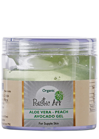 Organic Aloe Vera Peach & Avocado Gel, Rustic Art (100gm)