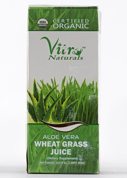 Organic Aloe Wheat Grass Juice, Vitro Naturals (500ml)