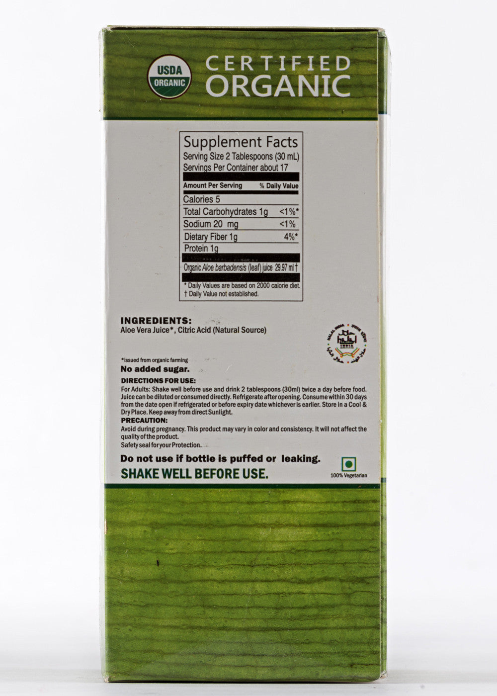 Organic Aloevera Juice, Vitro Naturals (500ml)