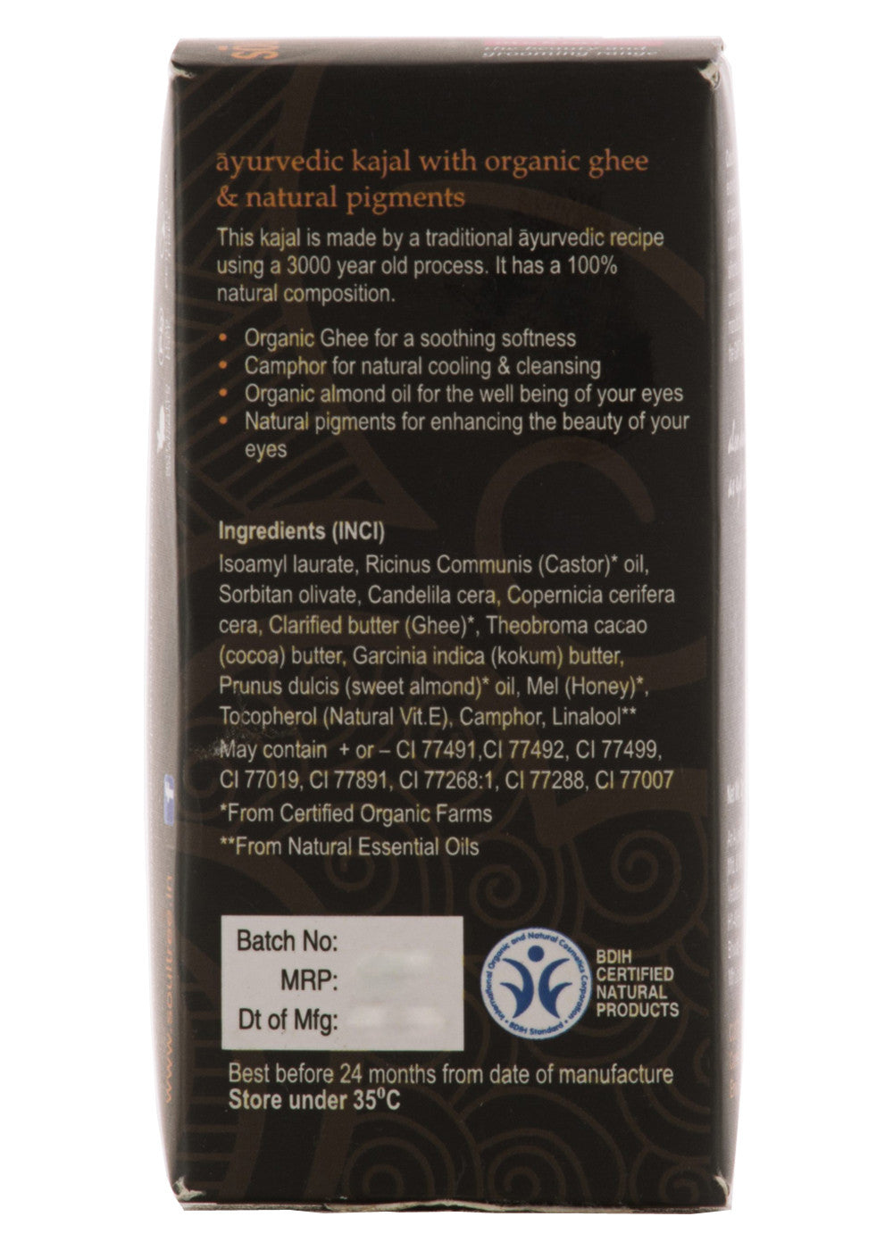 Organic Ayurvedic Kajal - 24 Carat, Soul Tree (1 shade)