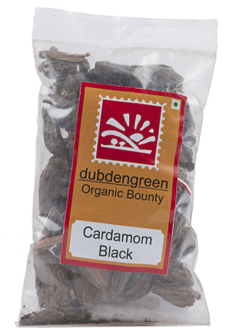 Organic Badi Elaichi (Black Cardamom), Dubdengreen (25gm)