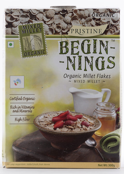 Organic Begininnings Mixed Millets Flakes, Pristine (300gm)