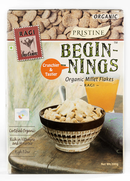 Organic Begininnings Ragi Flakes, Pristine (300gm)