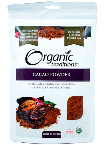 Organic Raw Cacao Powder, Organic Traditions (100gm)