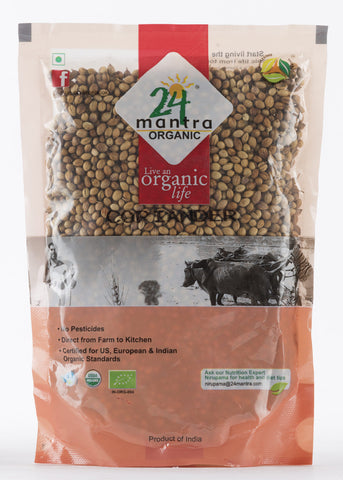 Organic Dhania Whole (Coriander), 24 Mantra (100gm)