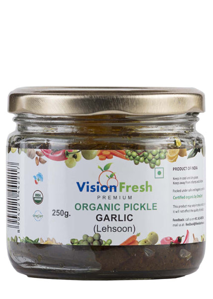 Organic Garlic Pickle, Vision Fresh (250 gm)