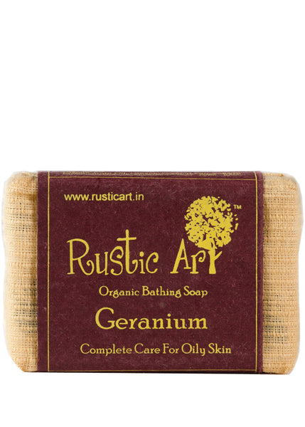 Organic Geranium Soap, Rustic Art (100gm)