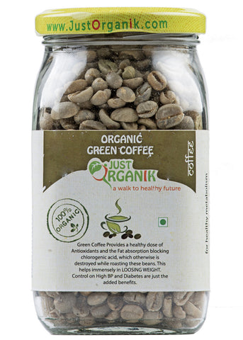 Organic Green Coffee Beans Arabica, Just Organik (250gm)