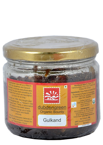 Organic Gulkand (Rose Petal Jam), Dubdengreen (250gm)