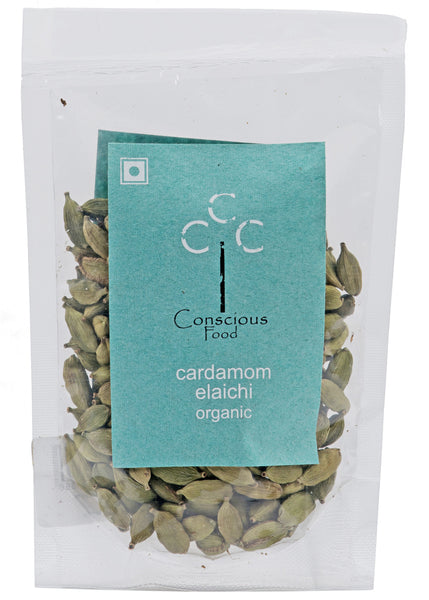 Organic Hari Elaichi (Green Cardamom), Conscious Food (50gm)