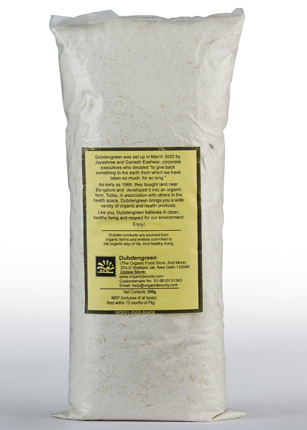 Organic Jau Atta (Barley Flour), Dubdengreen (500gm)