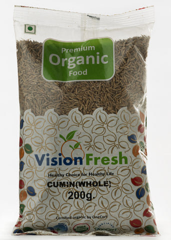 Organic Jeera Whole (Cumin), Vision Fresh (200gm)