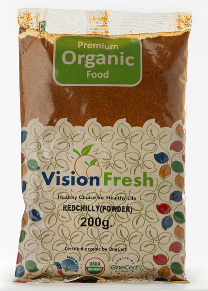 Organic Lal Mirch Powder (Red Chilli), Vision Fresh (200gm)