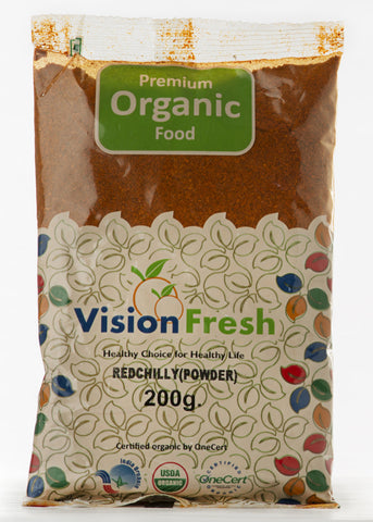 Organic Lal Mirch Powder (Red Chilli), Vision Fresh (200gm)