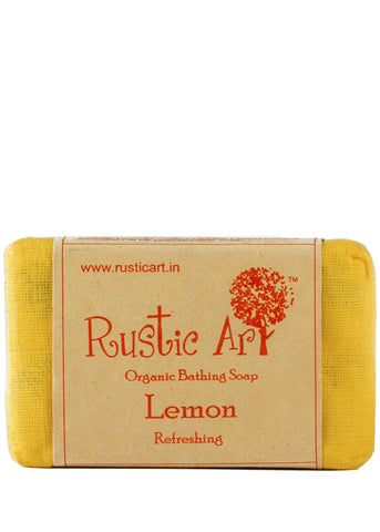 Organic Lemon Soap, Rustic Art (100gm)