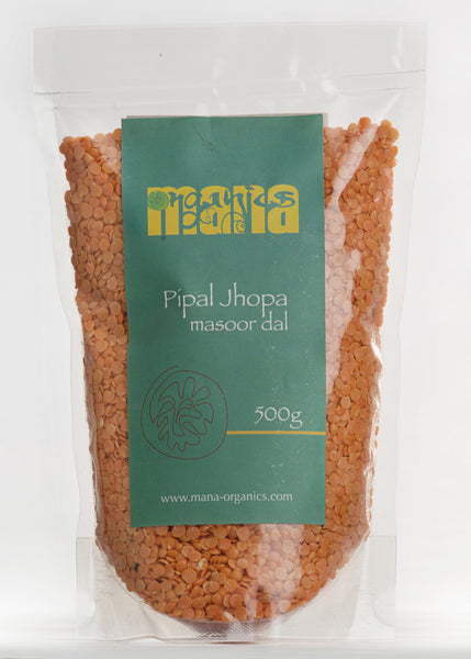 Organic Masoor Dal (Split Pink Lentil Without Skin), Mana Organics (500gm)