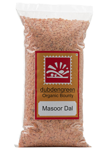 Organic Masoor Dal (Split Pink Lentil Without Skin), Dubdengreen (500gm)