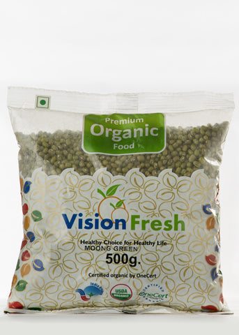 Organic Moong (Green Gram), Vision Fresh (500gm)