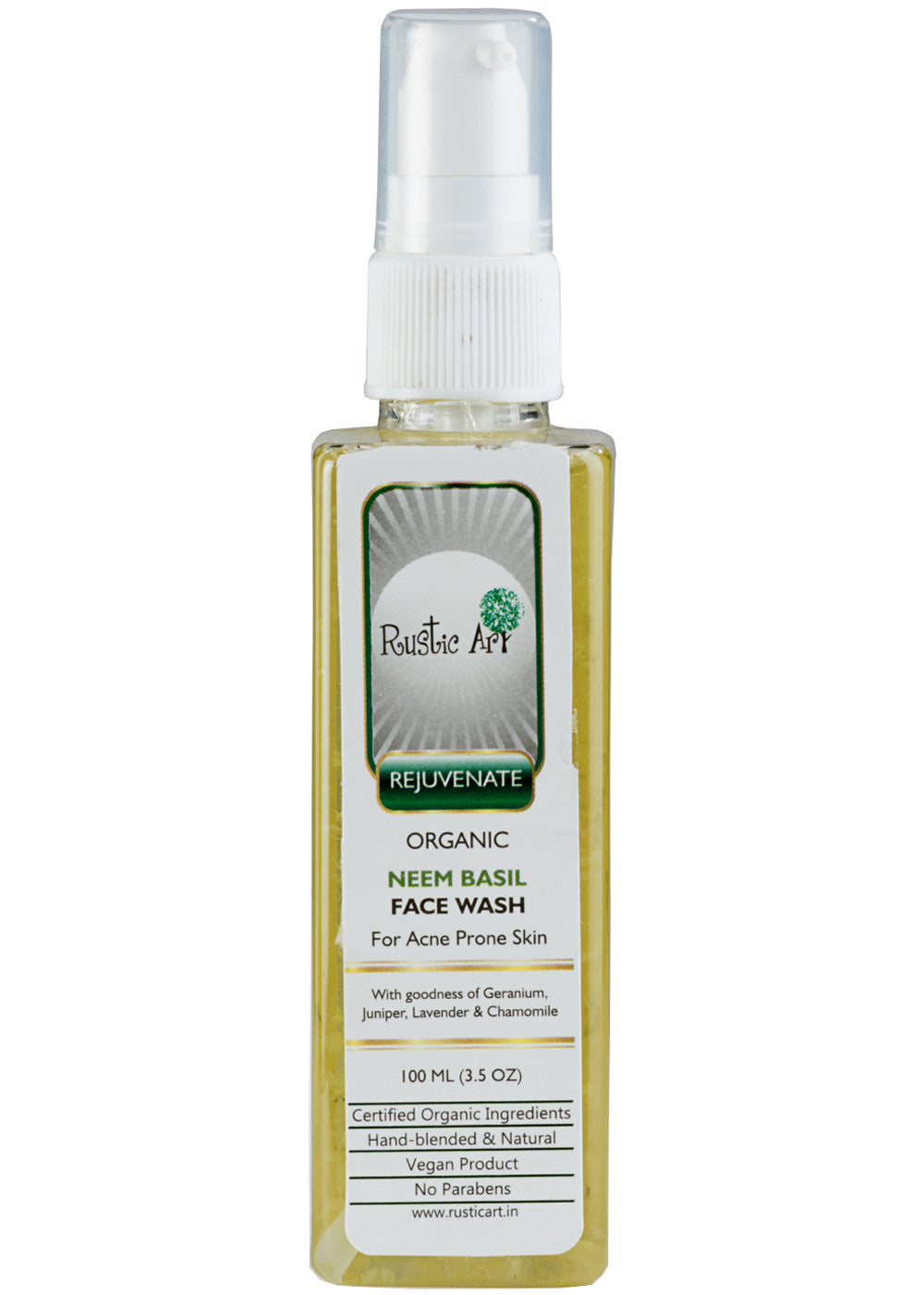 Organic Neem Basil Face wash, Rustic Art (100ml)