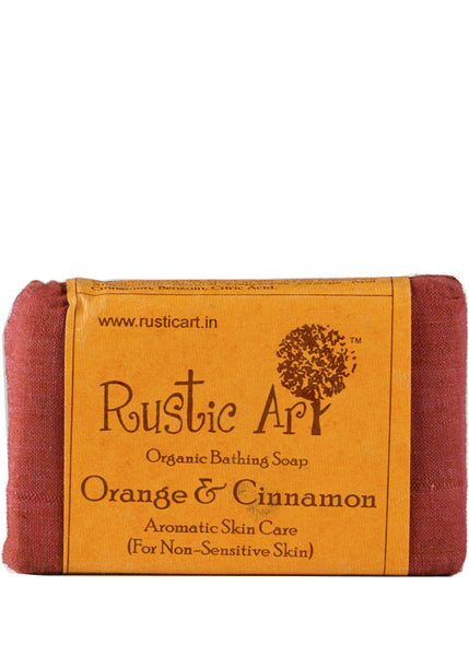 Organic Orange and Cinnamon Soap, Rustic Art (100gm)