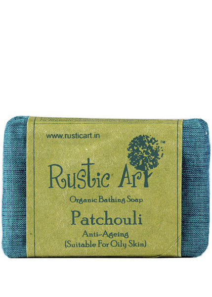 Organic Patchouli Soap, Rustic Art (100gm)