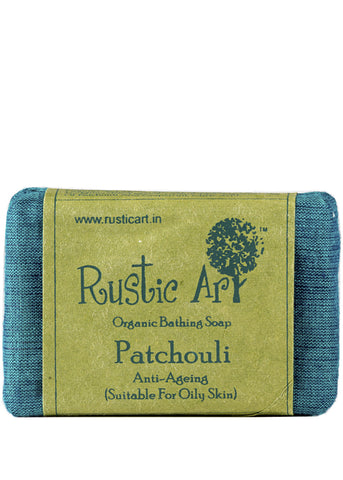 Organic Patchouli Soap, Rustic Art (100gm)