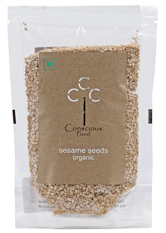 Organic Safed Til (Sesame White Seeds), Conscious Food (100gm)