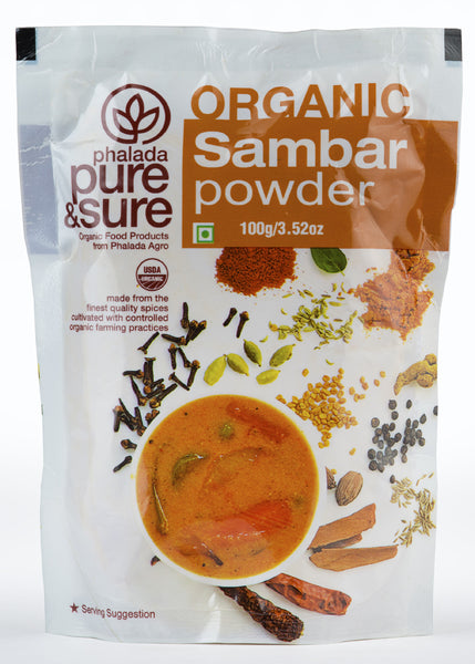 Organic Sambar Masala, Pure & Sure (100gm)