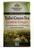 Organic Tulsi Green Lemon Ginger Tea, Organic India (18 teabags)