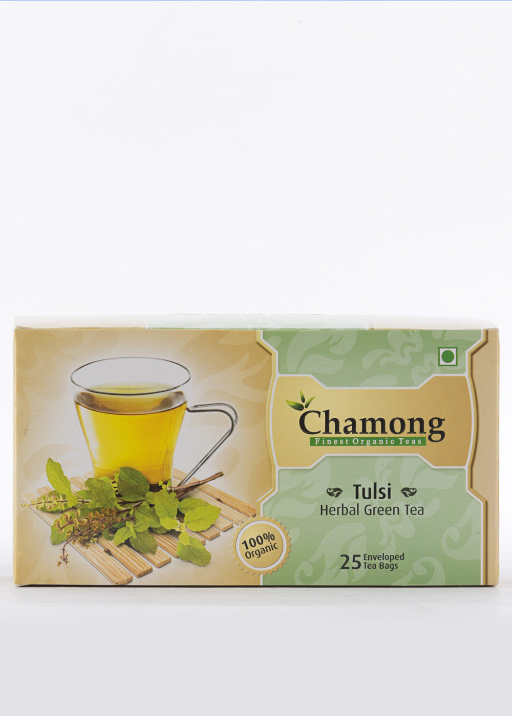 Organic Tulsi Green Tea, Chamong  (25 teabags)
