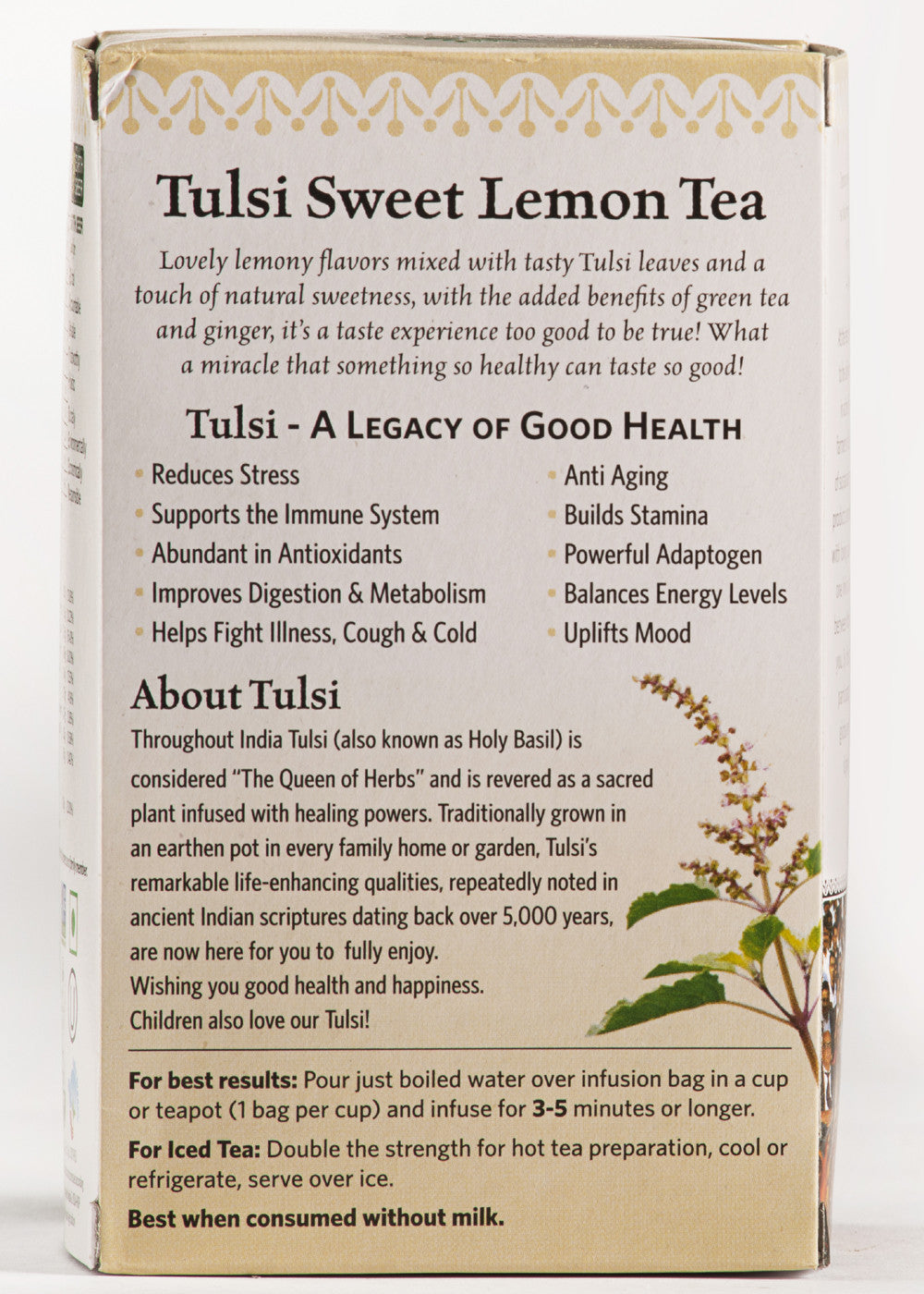 Organic Tulsi Sweet Lemon Tea, Organic India (18 teabags)