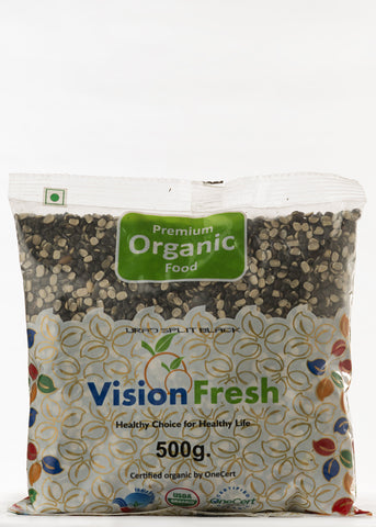 Organic Urad Dal Chhilka (Split Black Gram With Skin), Vision Fresh (500gm)